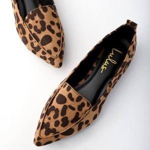 LULU’s | EMMY LEOPARD SUEDE POINTED LOAFERS | size 9